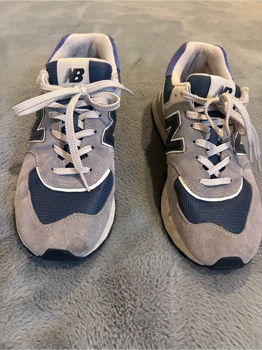 New Balance 574 Legacy U574LGFG Gray/Blue Suede Low Top Lace Sneakers 8.5 M 10 W